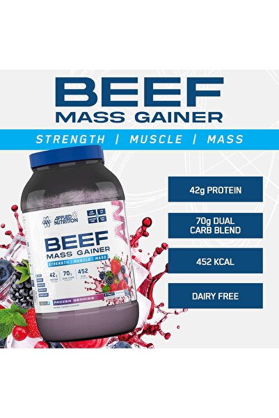 applied nutrition Beef Mass Gainer, Frozen Berries, 3 Kg, 42 g Beef Protein