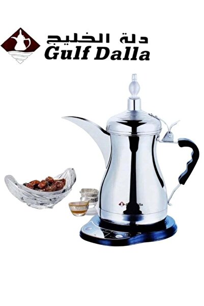 Gulf Dalla Gulf Dala Electric Arabic Coffee Maker 1L – Silver Stainless Steel, Digital Display, Audible Alert