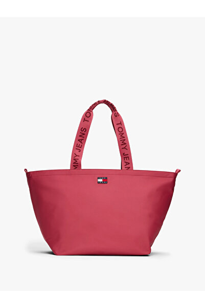 Tommy Hilfiger Women's Woven Short Handle Zipper Closure Pink Shoulder Bag Aw...