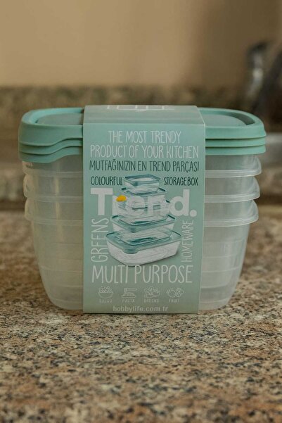 Titiz Plastik 5-Piece Trend Storage Container Set - 0.25 Liter Mini Size Practical Boxes with Lids