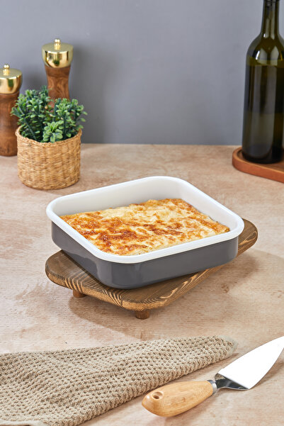 Miningaa 25 X 35 Cm Özel Tasarım Yemeklik Emaye Fırın Tepsisi Yanmaz Iz Bırak...