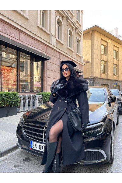 ossons Fur Collar Stamp Coat