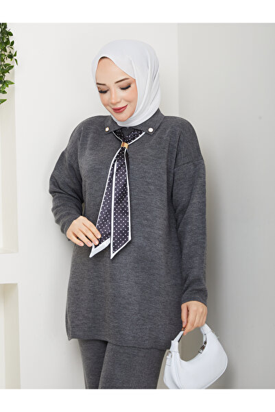 KAYA BUTİK Knitwear Tunic with Scarf