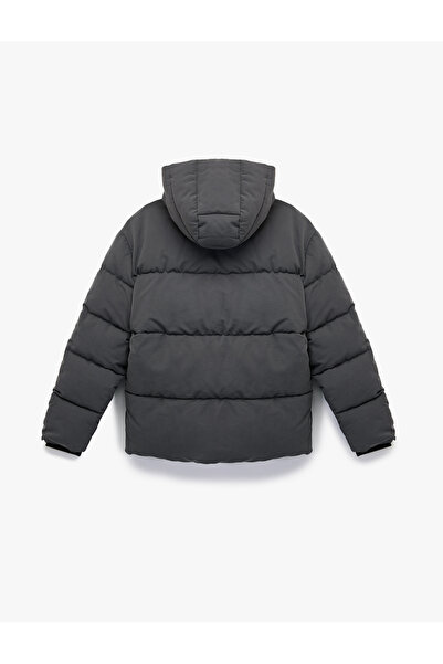 Koton Long Sleeve Hooded Zipper Winter Puffer Coat