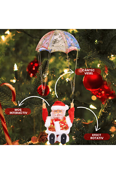 OferteTop Santa Claus Ornament with Parachute That Spins and Sings