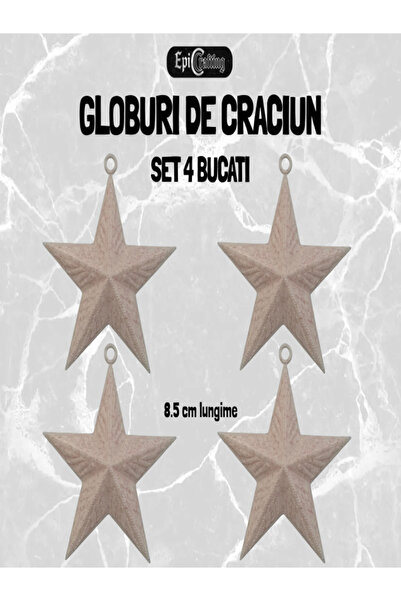 Epic Crafting Christmas Globes – Set of 4 Stars 8.5cm Christmas Tree Ornaments Festive Decor Star Glow Dark Premium