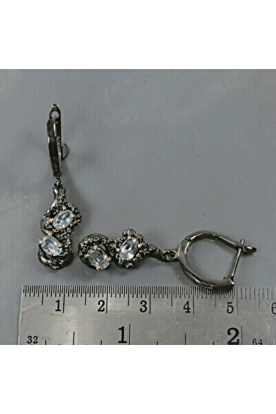 FashionBijoux 925 Sterling Silver Earrings with Blue Topaz