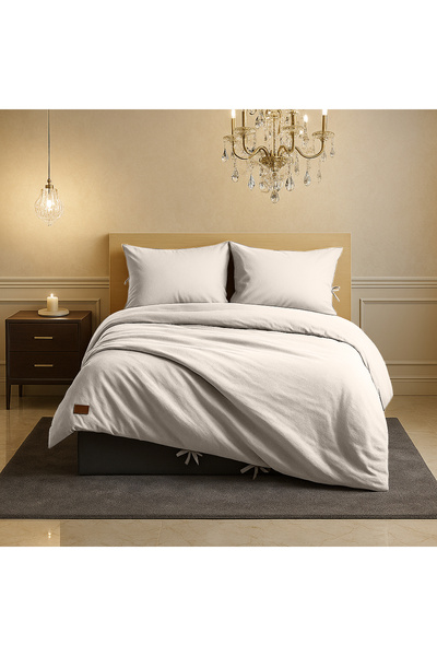 Sabia 100% Cotton 62 Thread Count 180X200 cm King Size Duvet Cover Set with Elastic Sheet Suitable for Height +37 cm