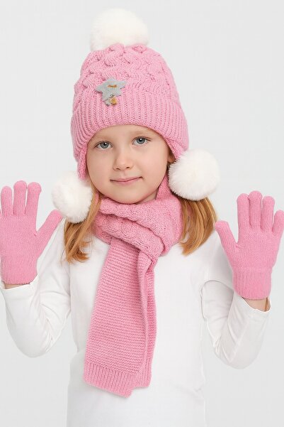 gigigiyim Star Patterned 3-Piece Girl's Beret Set