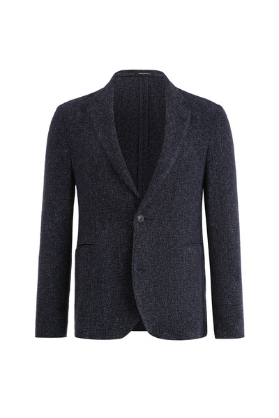 Emporio Armani Erkek Normal Kalıp Yün Karışımlı Lacivert Ceket EM000069 TE167...