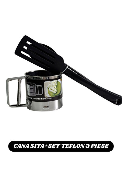 wei Stainless steel strainer cup + 3-piece teflon utensil set