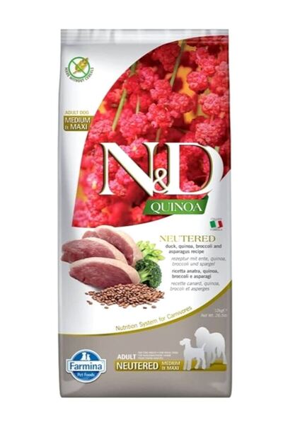 Farmina N&D Quinoa Ördek Brokoli Kuşkonmaz Medium & Maxi Kısır Orta ve Büyük ...