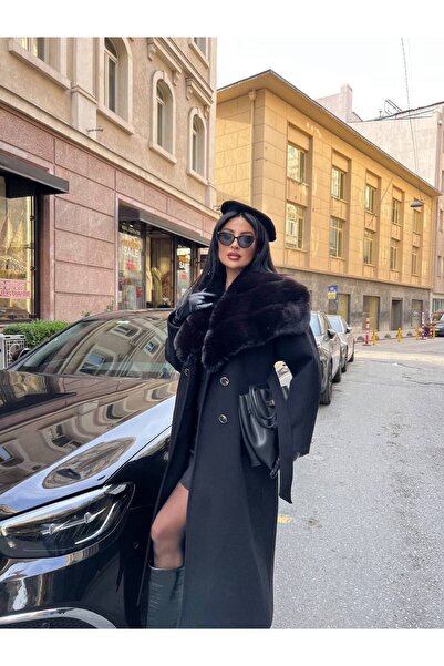 ossons Fur Collar Stamp Coat