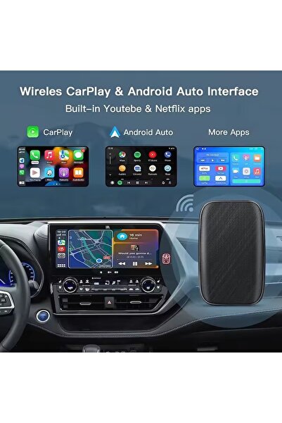 zyteq 3-in-1 Wireless CarPlay & Android Auto AI Box - Universal, Black