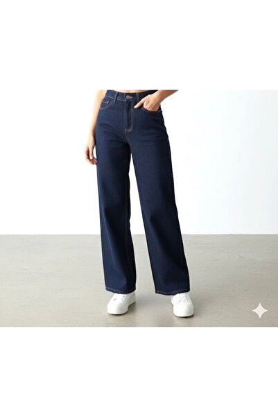 VELLICHOR Plus Size Women's Pants - Dark Blue