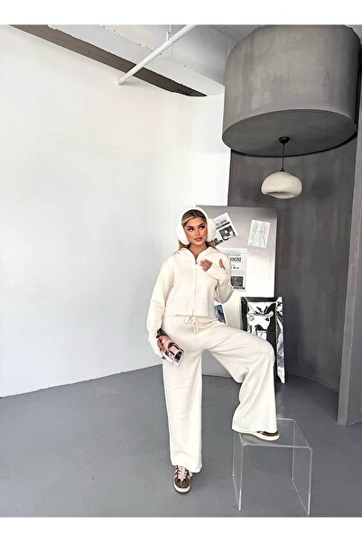 KECHİ WOMAN Zippered Fingerless Knitwear Set