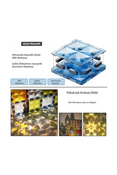 LEARNING FUN Magnetic Toy Magnetic Block Set Stem Toy 78 Pieces Diamond Magic Magnetic Blocks