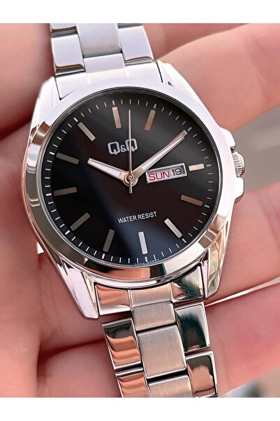 Q&Q Steel Cord Calendar Dial 2 Years Warranty 3 Atm Water Resistant Men's Wristwatch Qq.E2001.A3