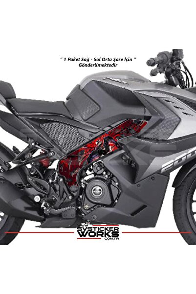 ARONA Bajaj Pulsar RS200 Orta Şase Kaplama Two Face Venom Kaplama Desen Sticker