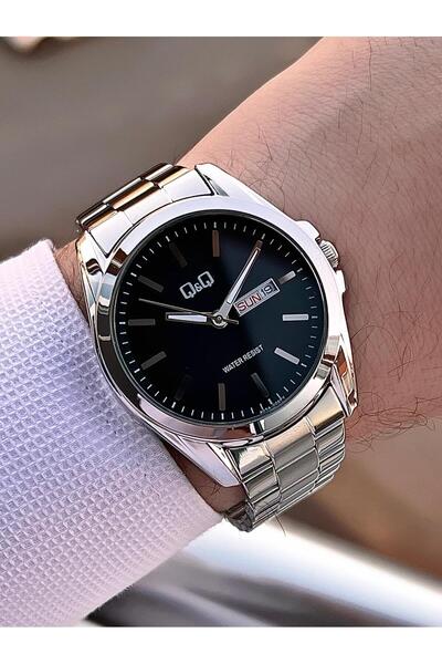 Q&Q Steel Cord Calendar Dial 2 Years Warranty 3 Atm Water Resistant Men's Wristwatch Qq.E2001.A3