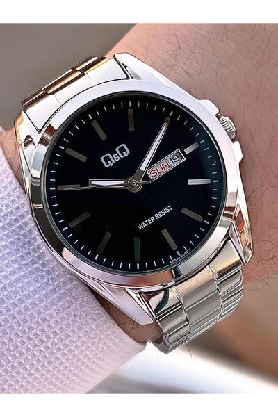 Q&Q Steel Cord Calendar Dial 2 Years Warranty 3 Atm Water Resistant Men's Wristwatch Qq.E2001.A3