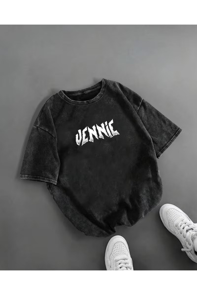 Touz Moda Jennie Printed Washable Vintage Unisex Oversized T-Shirt