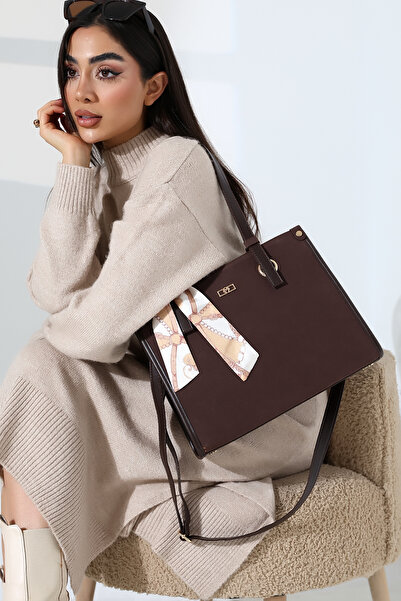 Moda Lime Stylish Women's Shoulder and Hand Bag with Suede Scarf Detail – Suitable for Daily and Office Use