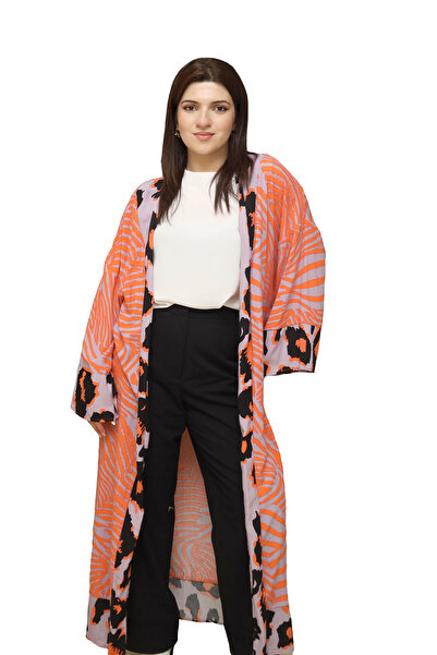 modahira kuşaklı desenli kimono