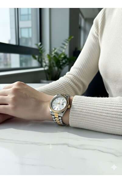 Feronnucci ساعة يد نسائية من الفولاذ متعددة الألوان موديل زركون + هدية سوار