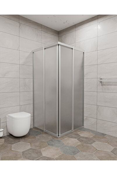 duşakabin ankara Mika Camlı Krom Profilli Kare Duşakabin