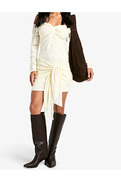 BOOHOO Rochie scurta, Crem