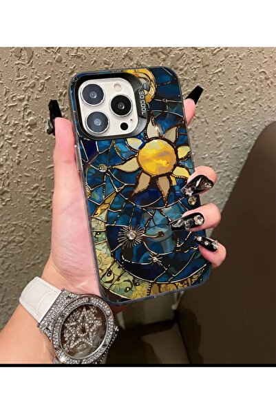 Caseji İphone 16 Pro Max Uyumlu Ay Güneş Baskılı Lüx Kir Tutmayan Lüx Telefon...