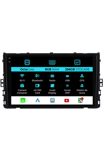 NavStore Navigatie Dedicata Volkswagen T-Roc (2017-2025), 9Inch, 8Gb Ram, 256...