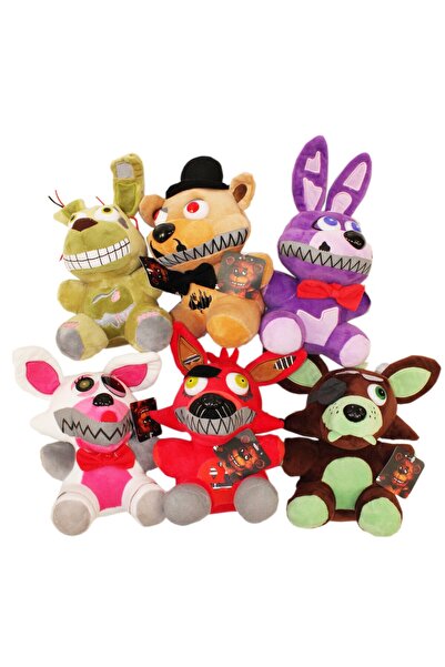 Recostore Set 6 jucarii de plus cu sunet, Five Night's at Freddy's, 24x18 cm