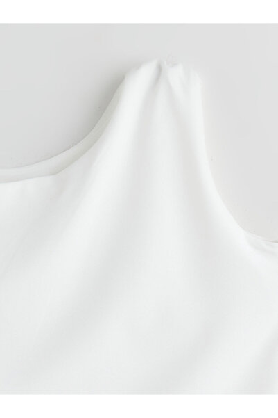 LC Waikiki Kids Ecru Gathered Girls' Evening Dress