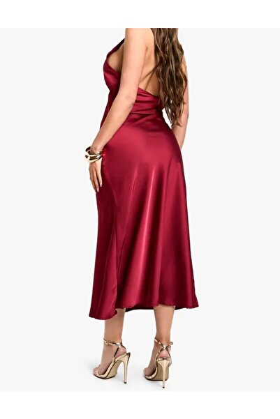 BOOHOO Medium dress, burgundy