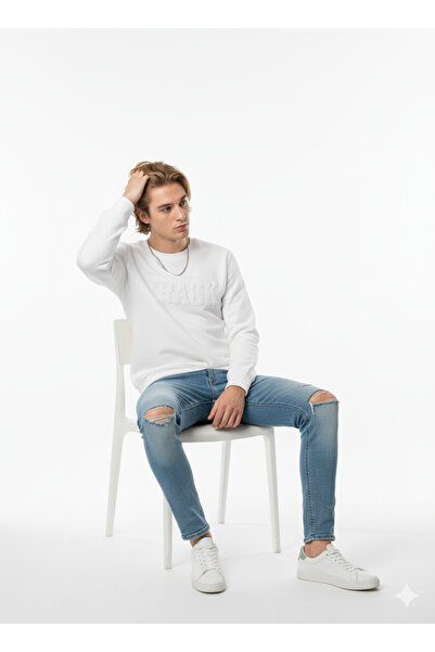 ribana Unisex Crew Neck Regular Printed Cotton Inside Sweatshirt