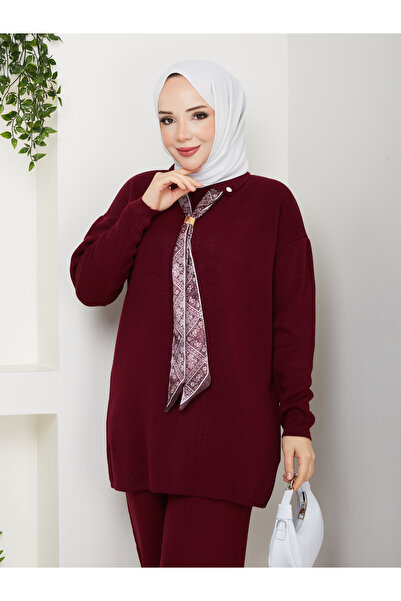 KAYA BUTİK Knitwear Tunic with Scarf