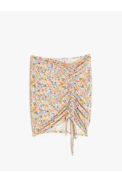 Koton Fusta mini pareo cu flori drapat detaliu încrețit