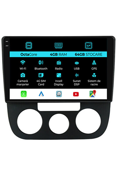 NavStore Navigatie Dedicata Volkswagen Golf5/Jetta (2004-2009), 10Inch, 4Gb Ram, 64Gb Stocare, Carplay