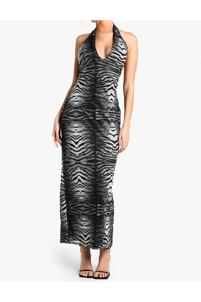 BOOHOO Long dress, Animal print