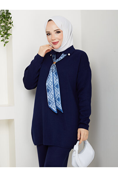 KAYA BUTİK Knitwear Tunic with Scarf
