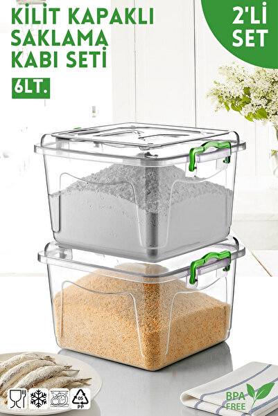 Nandy Home Set of 2 Elite Line Storage Container with Locking Lid 6Lt.