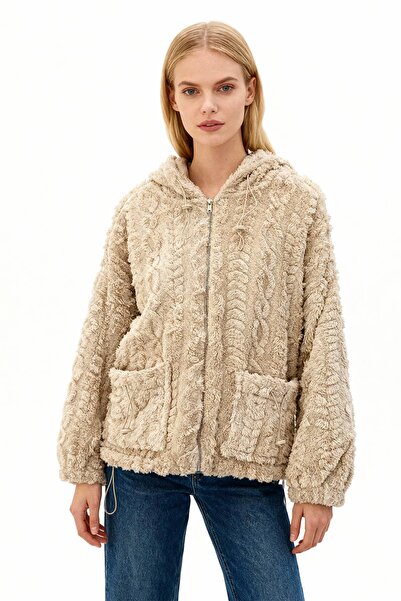 Rays 5061 Zippered Pocket Cardigan Ecru