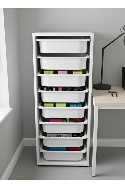 Pratico Cara 8 Sepetli Çok Amaçlı Ofis Dolabı Beyaz