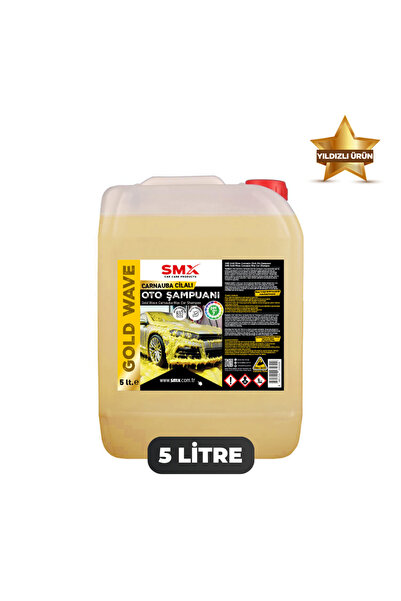 SMX Gold Wave Carnauba Cilalı Sarı Oto Şampuanı 5 Litre, Ph Nötr