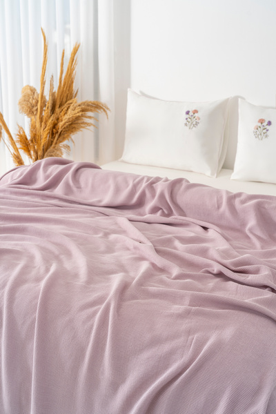 Rivaİstanbul Missera Rose Embroidered Double Pique Set - 4 Piece Dowry Set