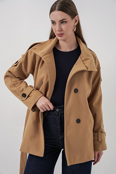 Hiccup Bdart Textured Gabardine Buttoned Coat