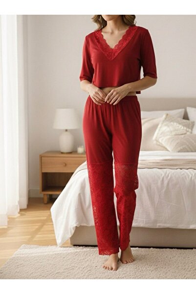 GKN FASHİON Kadın Danteli Penye İçlik Tayt