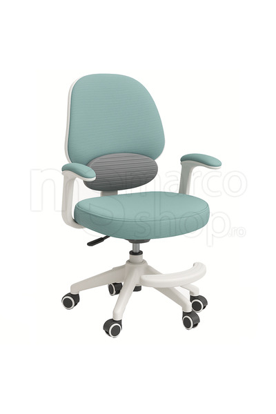 Marcoshop Scaun ergonomic premium pentru copii, spătar respirabil, postură corectă, albastru